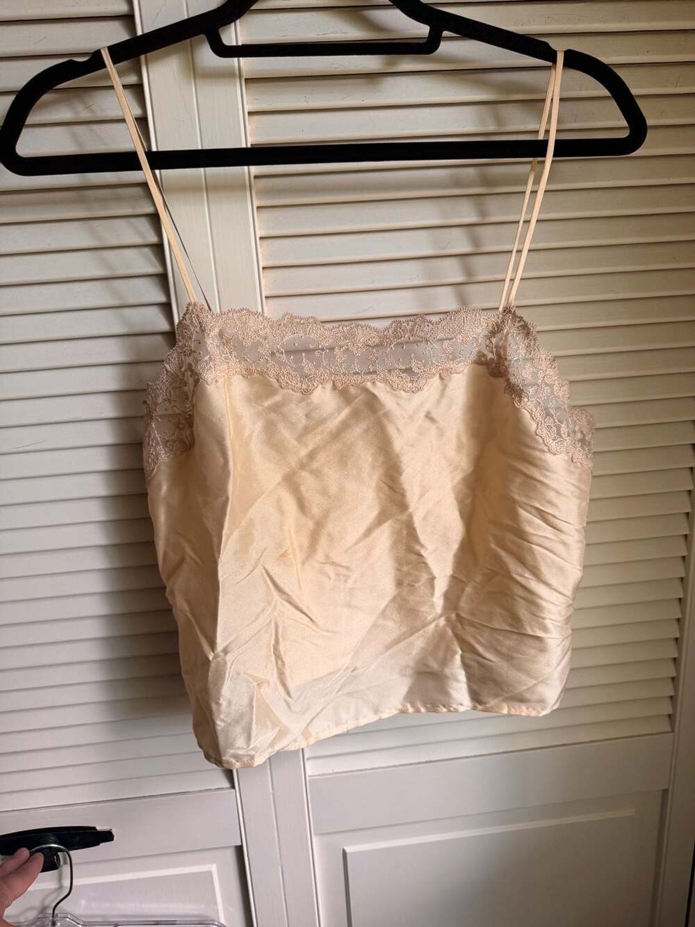 Sézane Silk Camisole Size 36 Cream Lace Trim Top